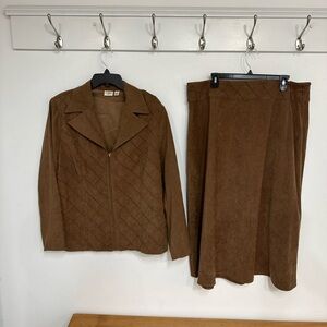 Clearance! Cato Tannish brown Jacket and Skirt Ensemble - 18W
